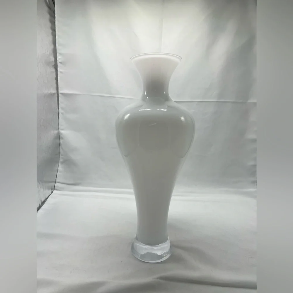 Elegant White Glass Vase